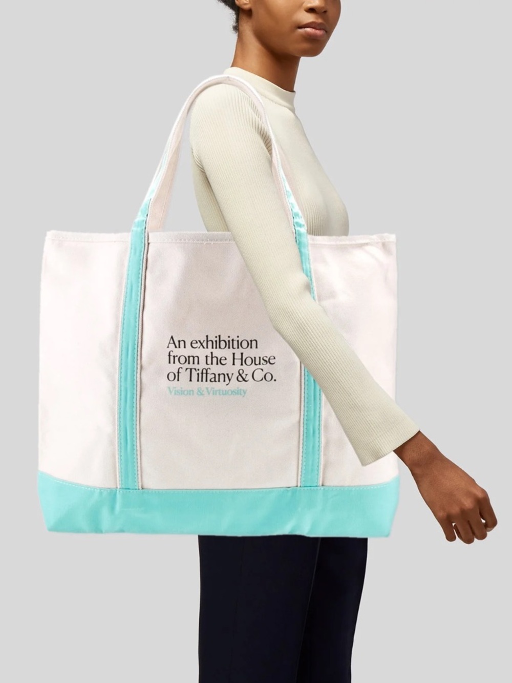 NEW TIFFANY & CO. RARE Canvas Boat Tote Bag London Vision & Virtuosity Exhibit